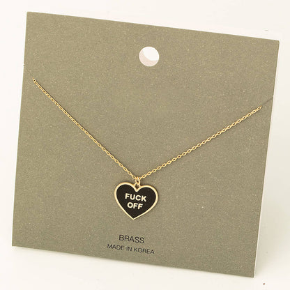 Sassy & Bold "Fuck Off" Heart Pendant Necklace