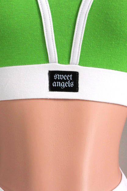 Lime Glow Contour Cotton Jersey Bralette + Mini Short Set