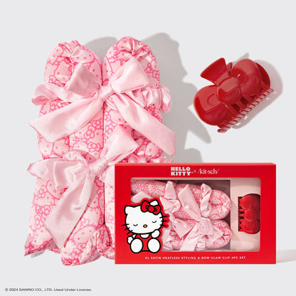 Hello Kitty x Kitsch XL Satin Heatless Styling & Bow 4pc Gift