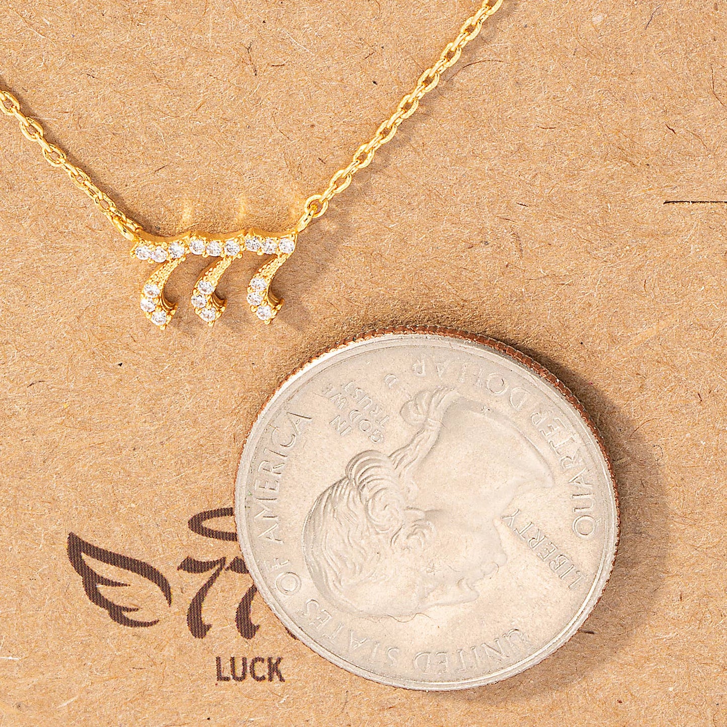 Pave 777 Angel Number Pendant Necklace