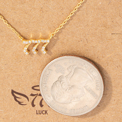 Pave 777 Angel Number Pendant Necklace