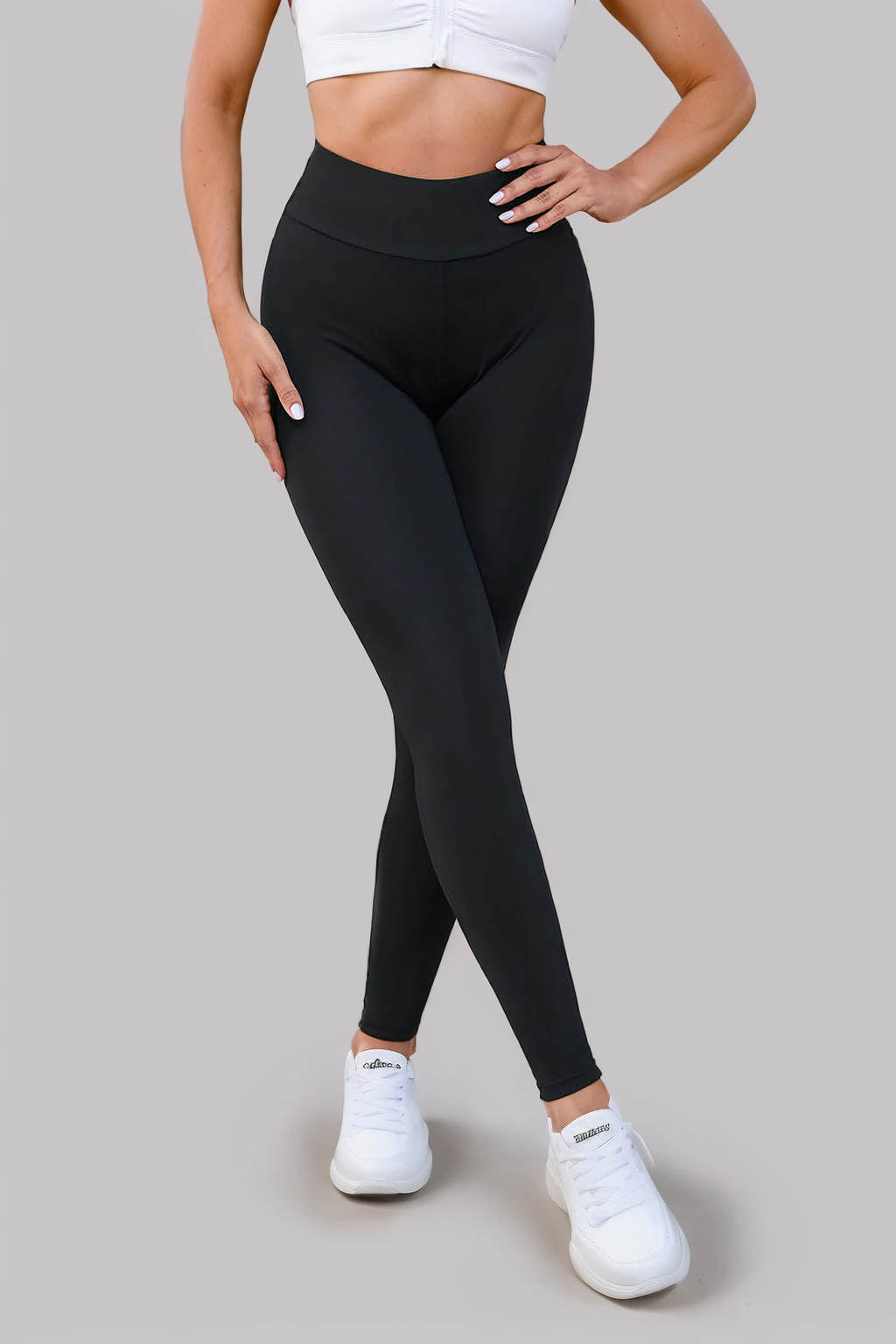 Black Criss Cross Tummy Control High Waist Leggings