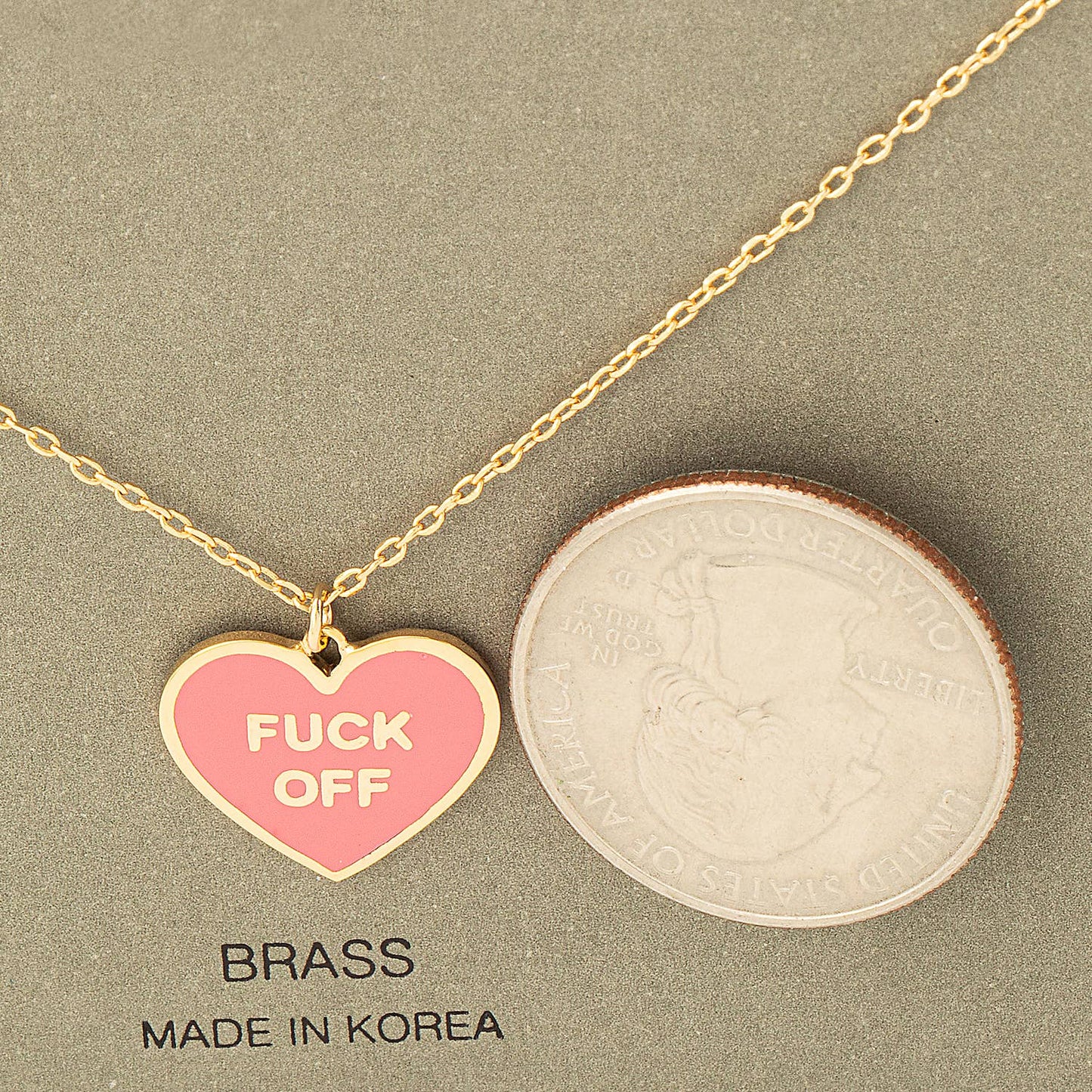 Sassy & Bold "Fuck Off" Heart Pendant Necklace