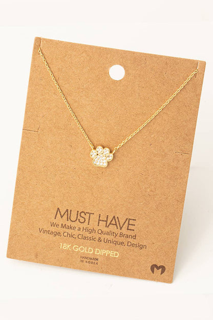 Pawsitively Chic Dog Paw Print Necklace