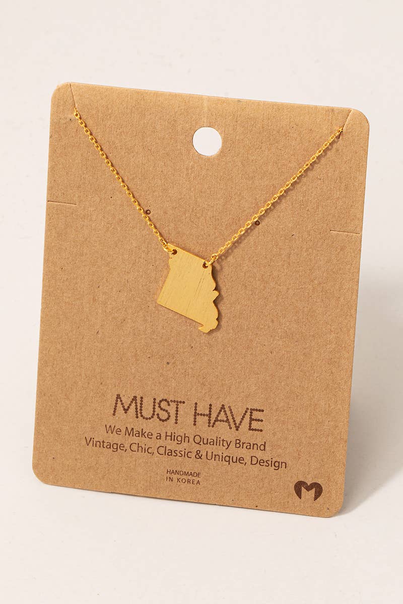 Show-Me State Gold Pendant Necklace