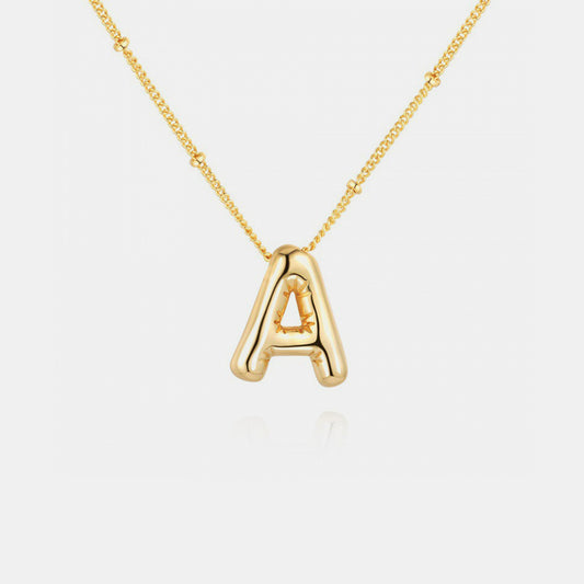 Golden Glow Bubble Initial Necklace – Make Your Statement Shine!