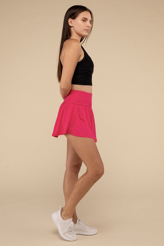 Wide Band Tennis Skirt with Zippered Back Pocket by Zanana