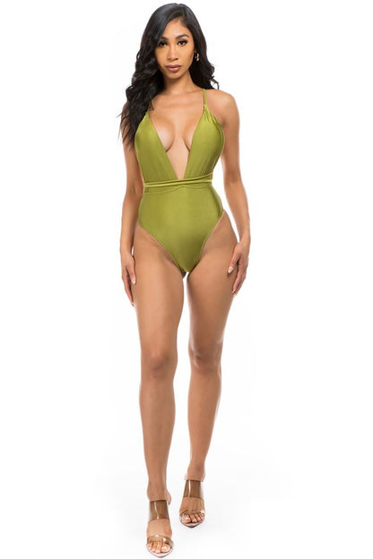 Luxe Wrap Crisscross One-Piece Swimsuit