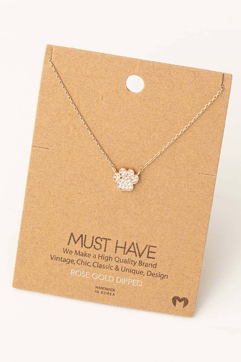 Pawsitively Chic Dog Paw Print Necklace