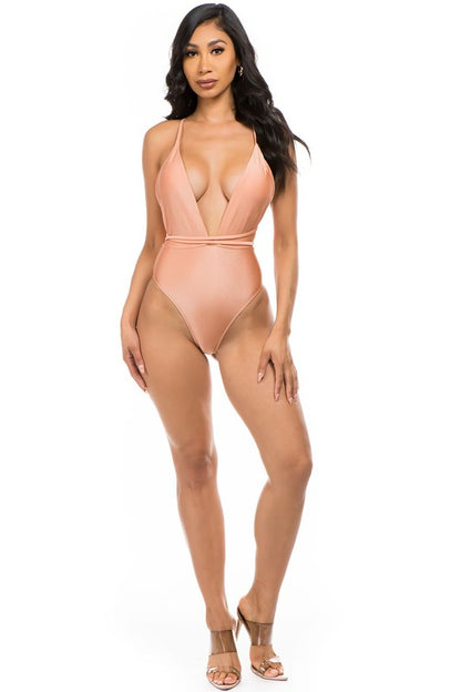 Luxe Wrap Crisscross One-Piece Swimsuit