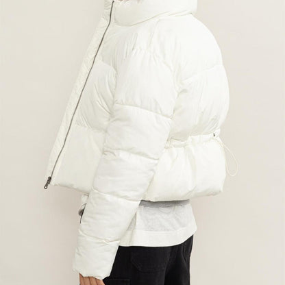 Quilted Back Drawstring Puffer Jacket