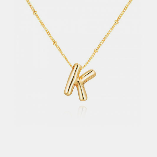 Golden Glow Bubble Initial Necklace – Make Your Statement Shine!