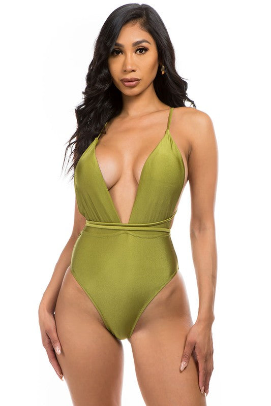 Luxe Wrap Crisscross One-Piece Swimsuit