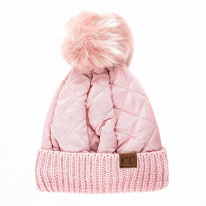 Snap & Slay Quilted Pom Beanie – The Perfect Blend of Cozy and Chic!