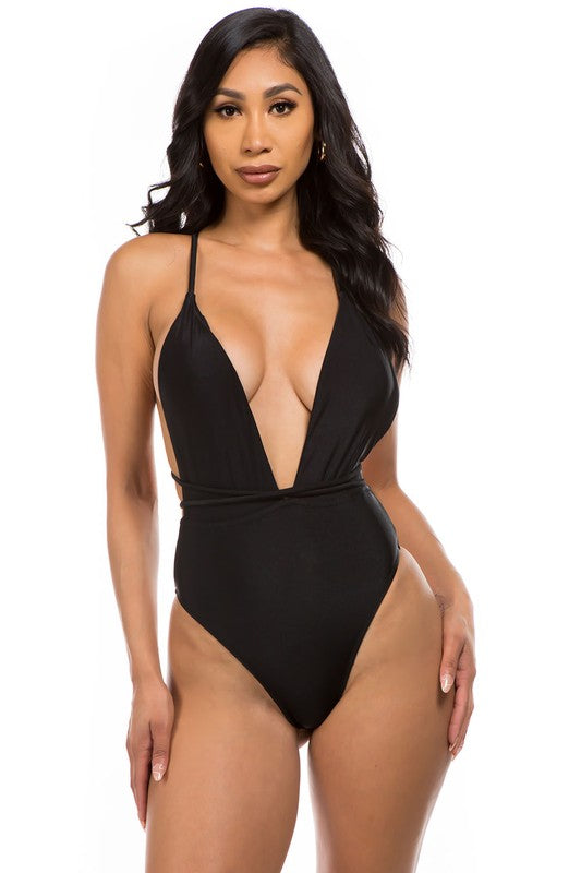 Luxe Wrap Crisscross One-Piece Swimsuit