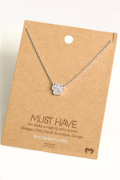 Pawsitively Chic Dog Paw Print Necklace