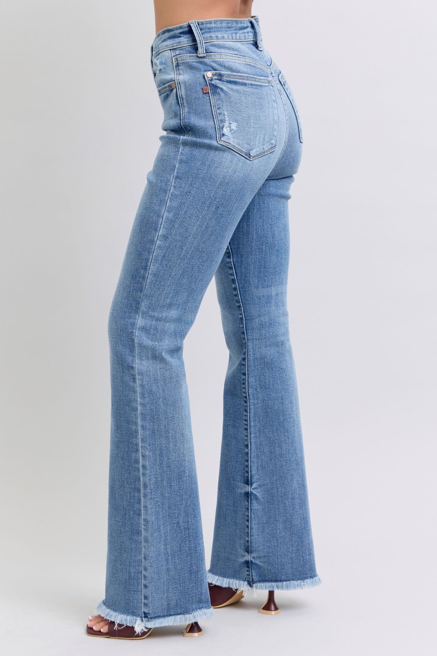 Judy Blue Full Size Raw Hem High Rise Bootcut Jeans - Your Go-To Stylish Denim