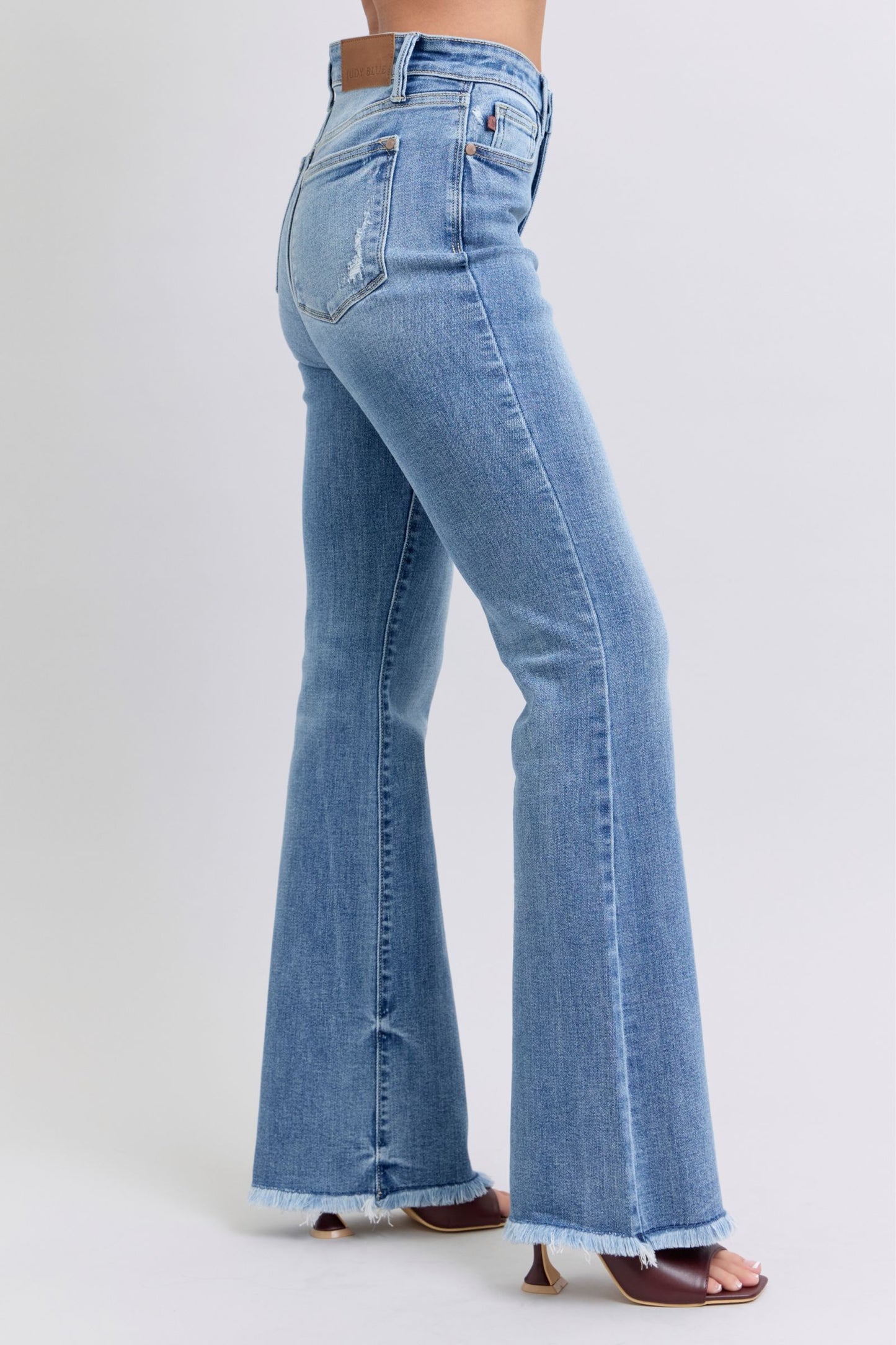 Judy Blue Full Size Raw Hem High Rise Bootcut Jeans - Your Go-To Stylish Denim