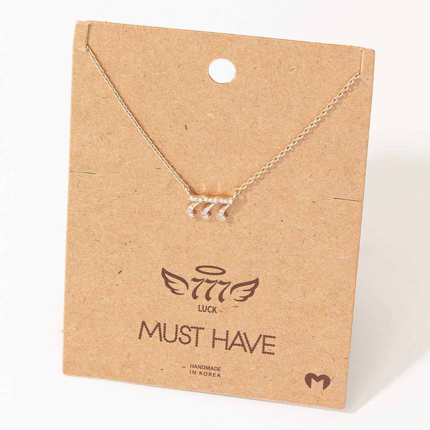 Pave 777 Angel Number Pendant Necklace