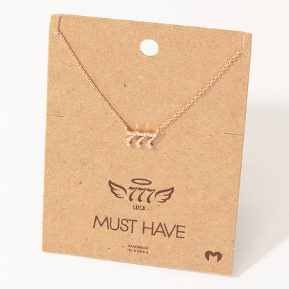Pave 777 Angel Number Pendant Necklace