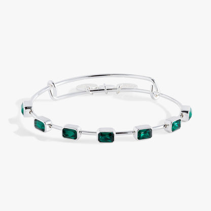 May Birthstone Emerald Cut Bangle