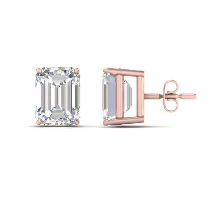 Emerald Cut Diamond Stud Earrings