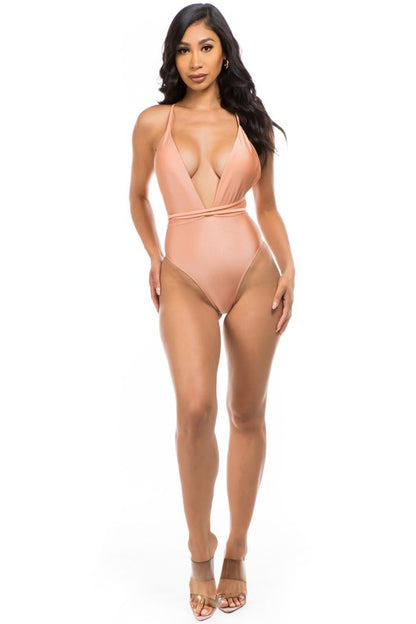 Luxe Wrap Crisscross One-Piece Swimsuit