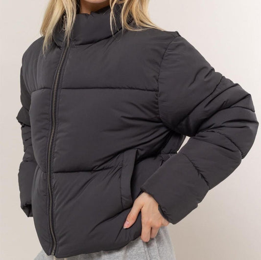 HYFVE Quilted Back Drawstring Puffer Jacket