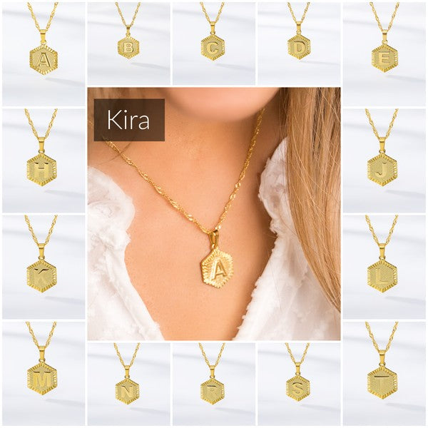 Kira Initial Medallion Necklace - 18K Gold Charm for Every Mood