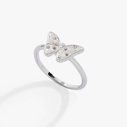 Glass Butterfly Statement Ring