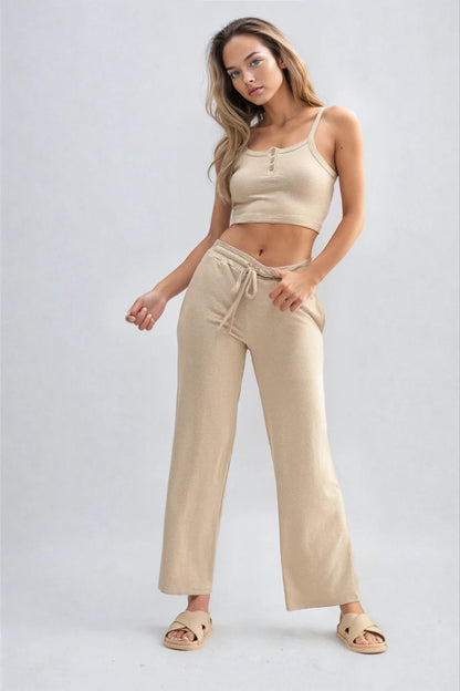 CloudSoft™ Wide-Leg Lounge Pants- Mocha