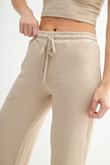 CloudSoft™ Wide-Leg Lounge Pants- Mocha