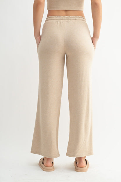 CloudSoft™ Wide-Leg Lounge Pants- Mocha
