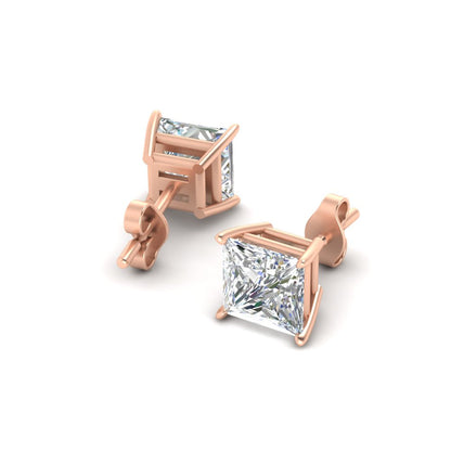 Princess Cut Diamond Stud Earring