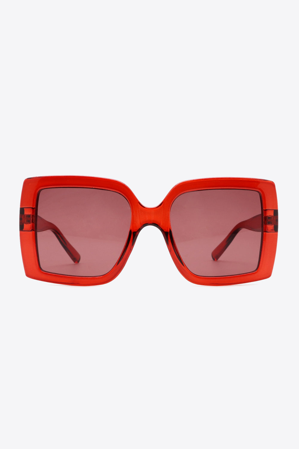 Deep Red Square Sunglasses