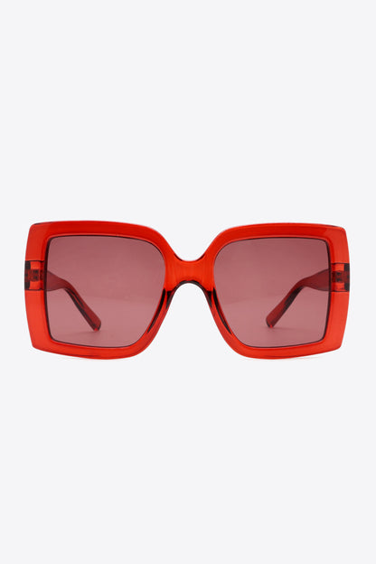 Deep Red Square Sunglasses