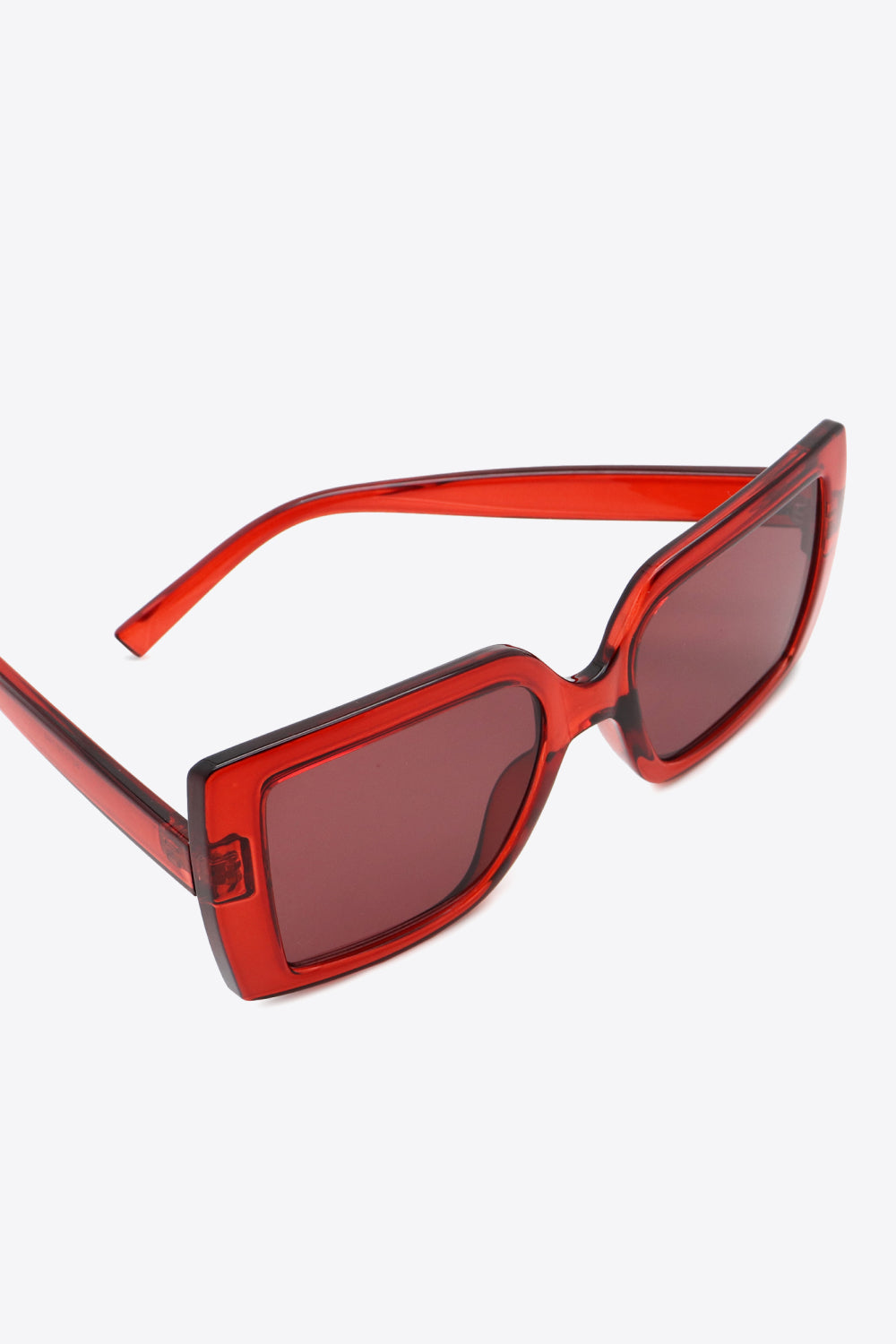 Deep Red Square Sunglasses